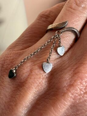 Vintage Avon Sterling silver Heart charm Ring Size 4 1/2 Boho Coquette girl